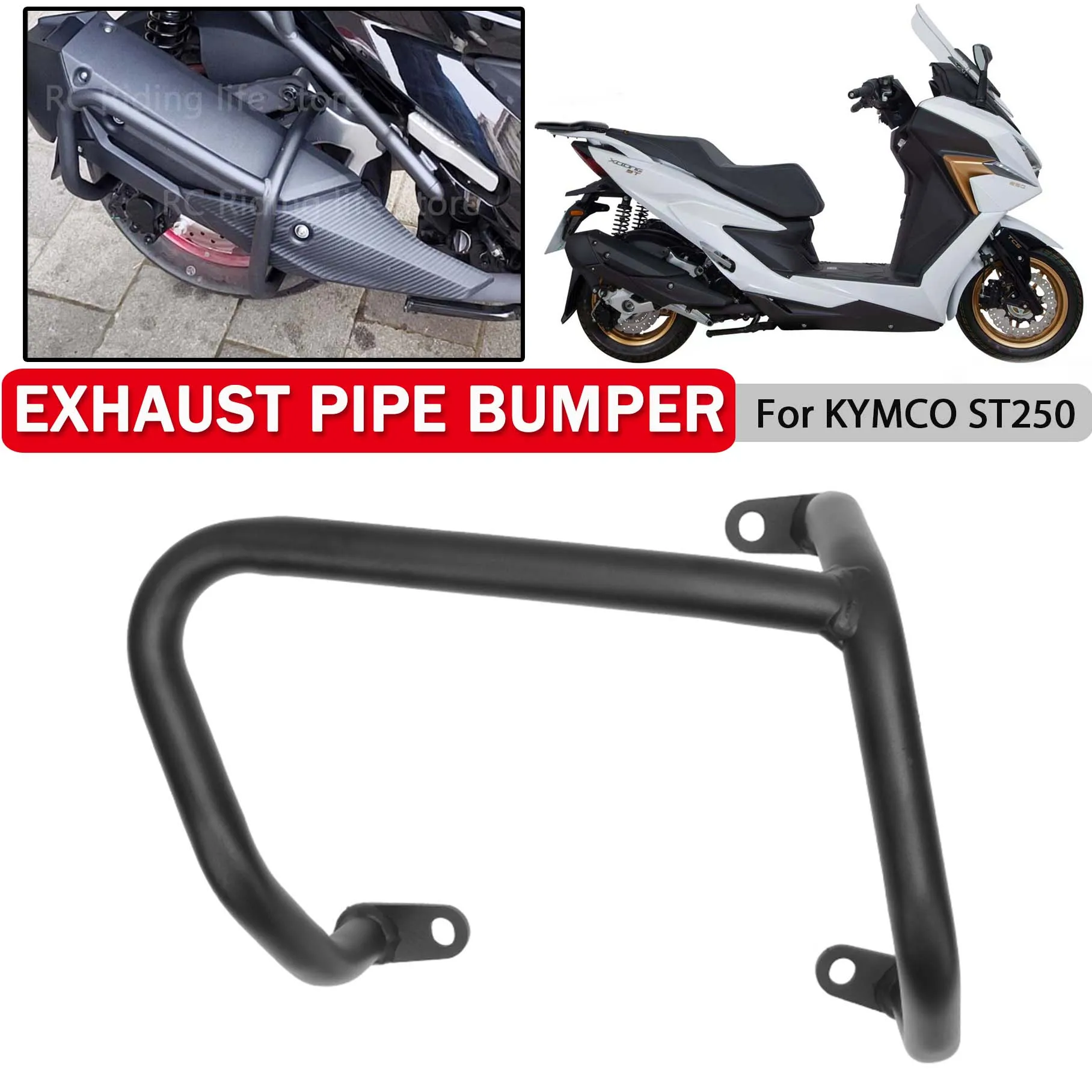 

Muffler Cover Guard For KYMCO ST250 250 ST 250 250ST Exhaust Pipe Protector Falling Protection Bumper Bar Crash Barrier Bumper