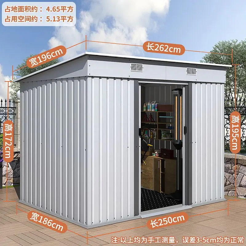 Outdoor 8*10ft Anti Uv Resin Garden Utility Tool Storage Shed Metal Outside Storage House Prefab Storage Shed
