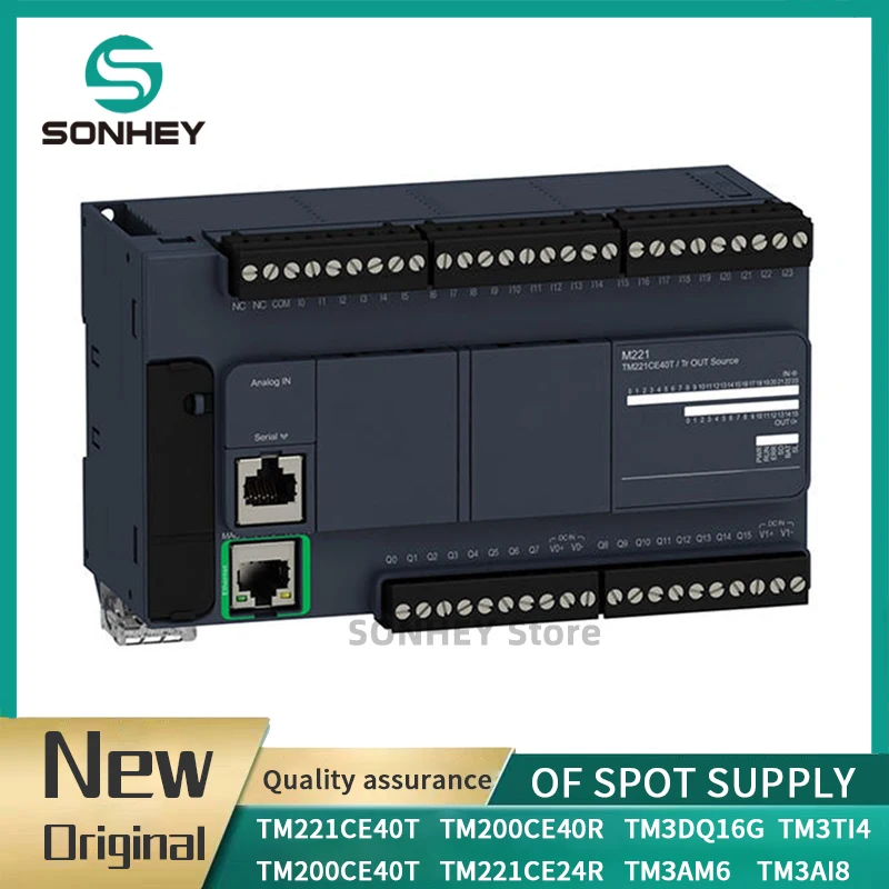 Original Programmable Logic Controller TM221CE40T TM200CE40R TM3DQ16G TM3TI4 TM3AI8 TM200CE40T TM221CE24R TM3AM Logic Controller
