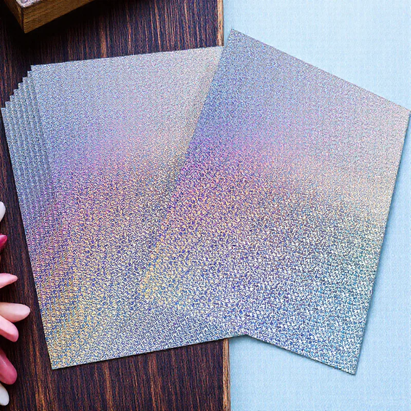 

10 Sheets Holographic Glitter Cardstock Paper Thick Colored Card Stock for Crafts Scrapbook Origami Party Decorations
