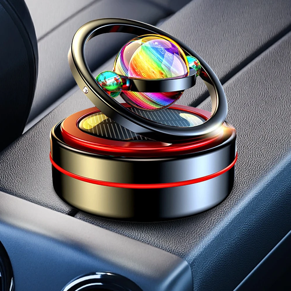 Solar Rotating Car Perfume Fragrance Aluminum Alloy Flavoring Car Parfum Double Ring Interior Decoration Car Interior Decoration