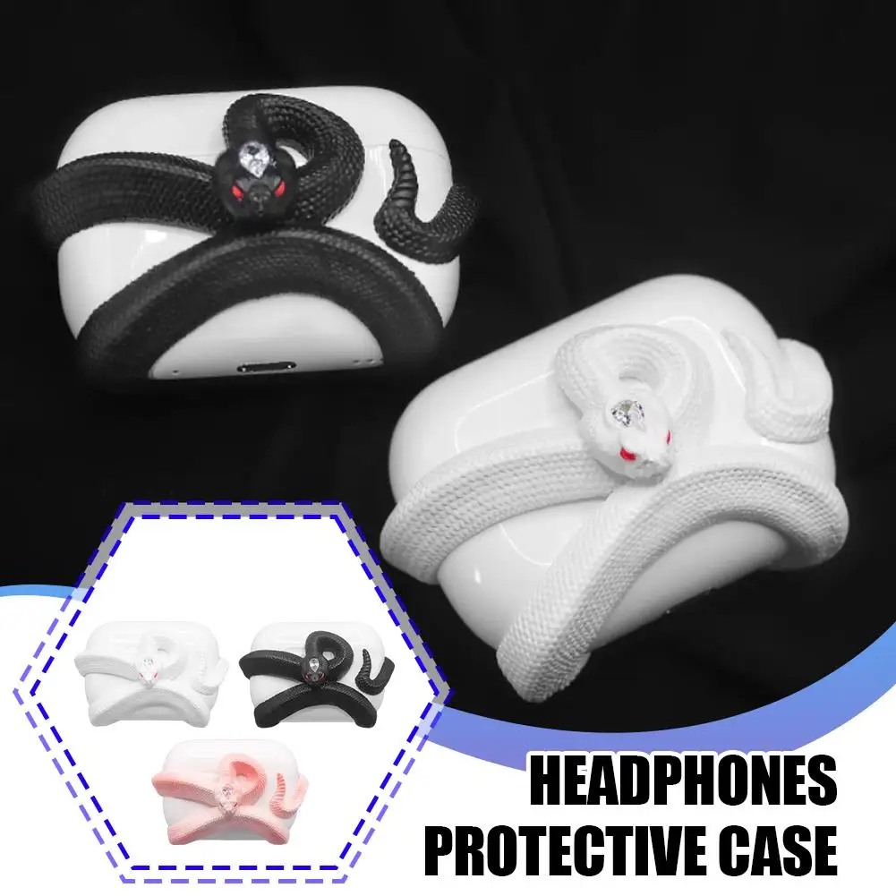 For AirPods Pro 2 3 4 Snake Case White Snake Series Acoustic Snake Original Ear Case For AirPods Apple Headphones Series G2D7