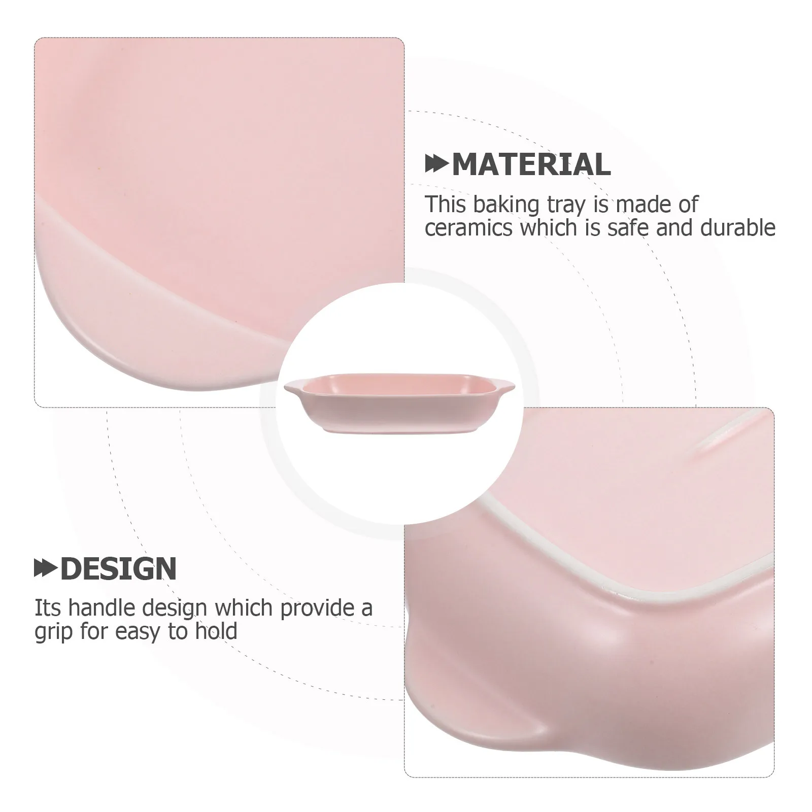 

1Pcs Ceramic Baking Tray White High Temperature Resistant Handle Microwave Dishwasher Safe Baking Pan