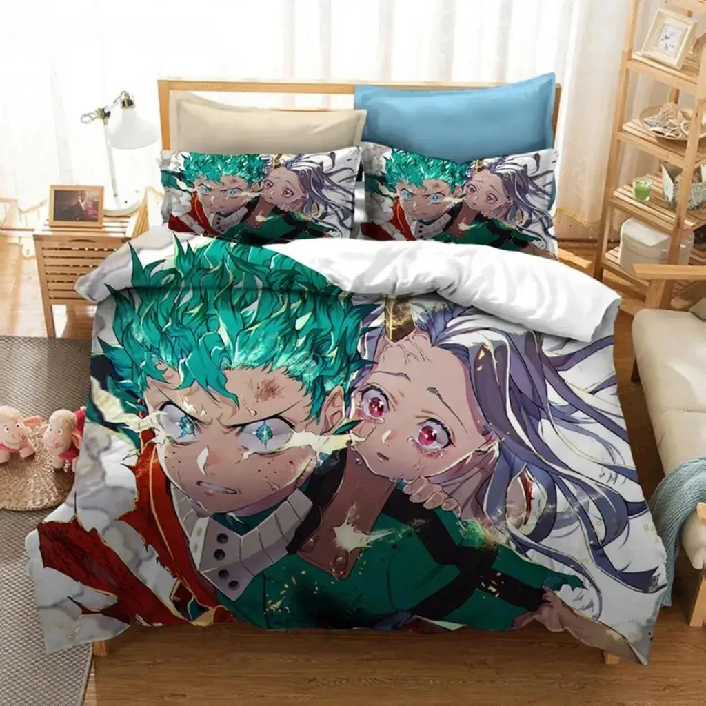 3D Print  Anime My Hero Academia Bedding Set Double Twin King Duvet Cover Comforter Pillowcase Boys Girls Adults Bedroom