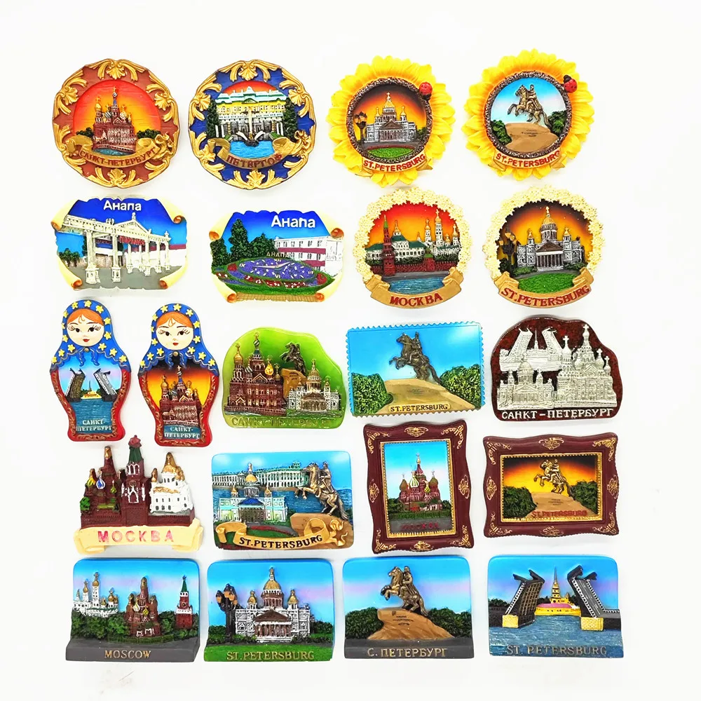 

Asia Russia Flavour 3D Fridge Magnet Tourist Souvenirs Refrigerator Magnetic Decoration Articles Collection Handicraft Gift