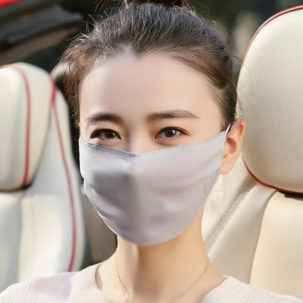 Fashion Breathable Silk Mask Comfortable Thin Face Mask Dustproof Beauty Mask Women Men