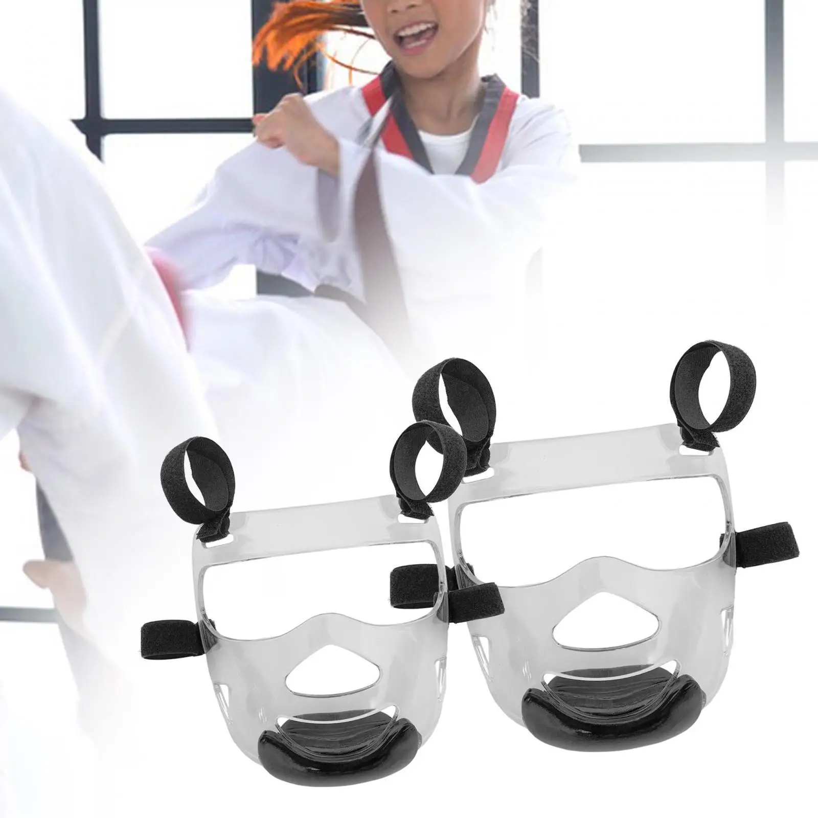 Taekwondo Boxing Training Headgear Adjustable PU Face Shield Guard Full Protection Cover for Kids Martial Arts - view 6