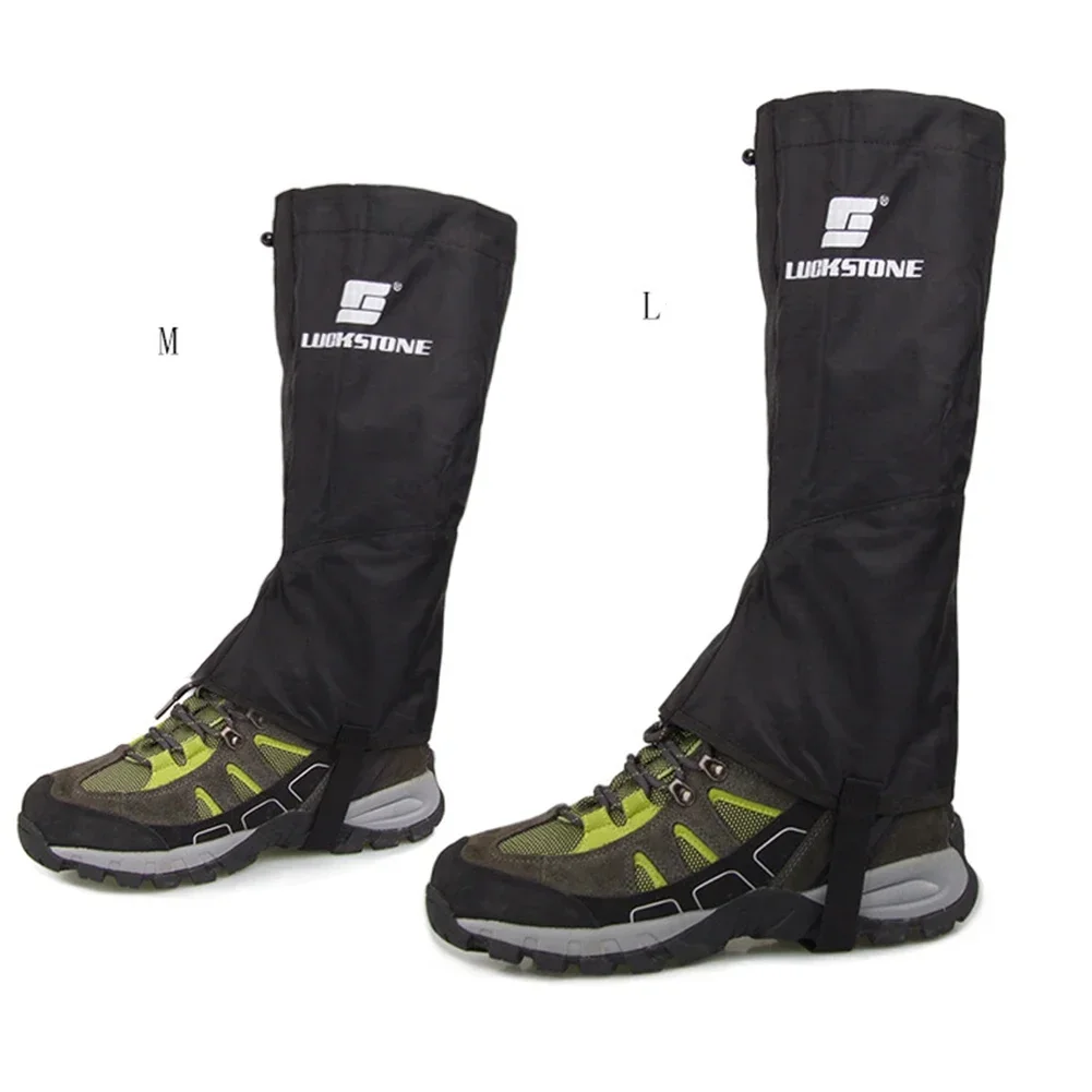 Black Outdoor Hiking Boot Gaiter Waterproof Snow Leg Legging Cover Ankle GaitersMagic-sticker And Rear Entry Zip Adjustable