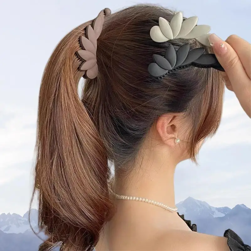 Waterproof Matte Banana Hair Clip Long Lasting Hold Ponytail Holder Fashion Hair Barrette for Women Girls Sports Use