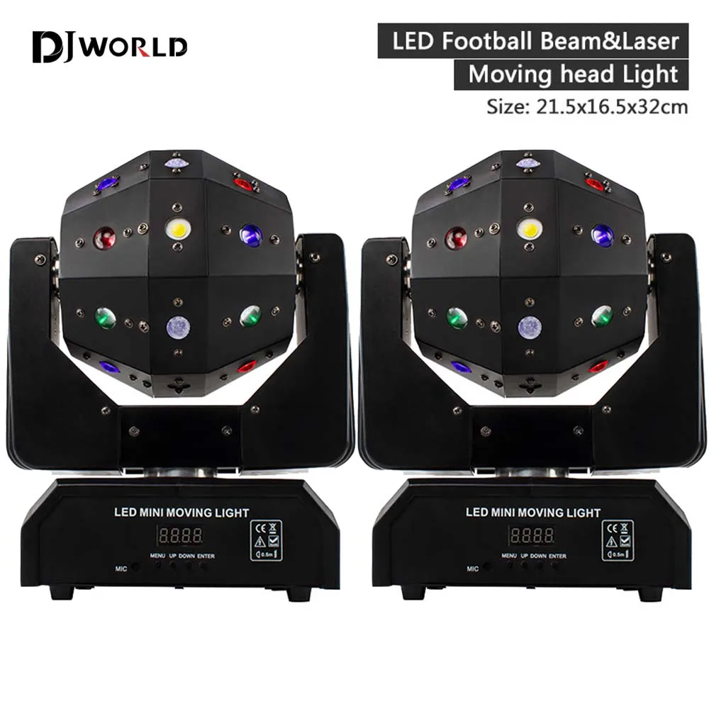 bola de discoteca luz led feixe laser estroboscopio movendo a cabeca luz futebol dmx festa mostrar iluminacao palco pecas 16x3w profissional dj 01