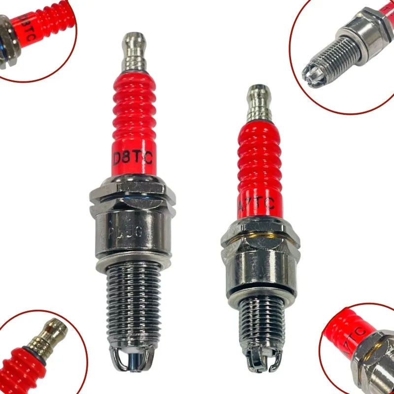 3-Electrode A7TC D8TC High Performance Motorcycle Iridium Spark Plug for 50CC-150CC for Atv GY6 50cc 110cc 125cc 150cc ATV Plug