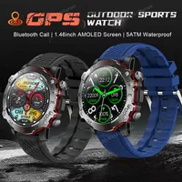Nuevo reloj inteligente militar con GPS de doble banda para exteriores, resistente al agua hasta 5ATM, Monitor de ritmo cardíaco y sueño, llamadas Bluetooth, reloj inteligente para hombres