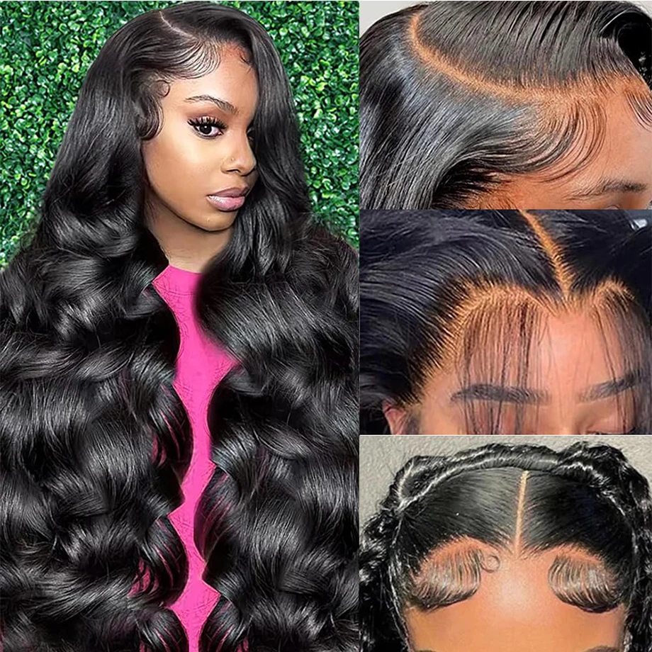 13x4 13X6 Body Wave Transparent Lace Front Wig HD Frontal Wig 180% Density Human Hair 4x4 Lace Closure Wigs For Women