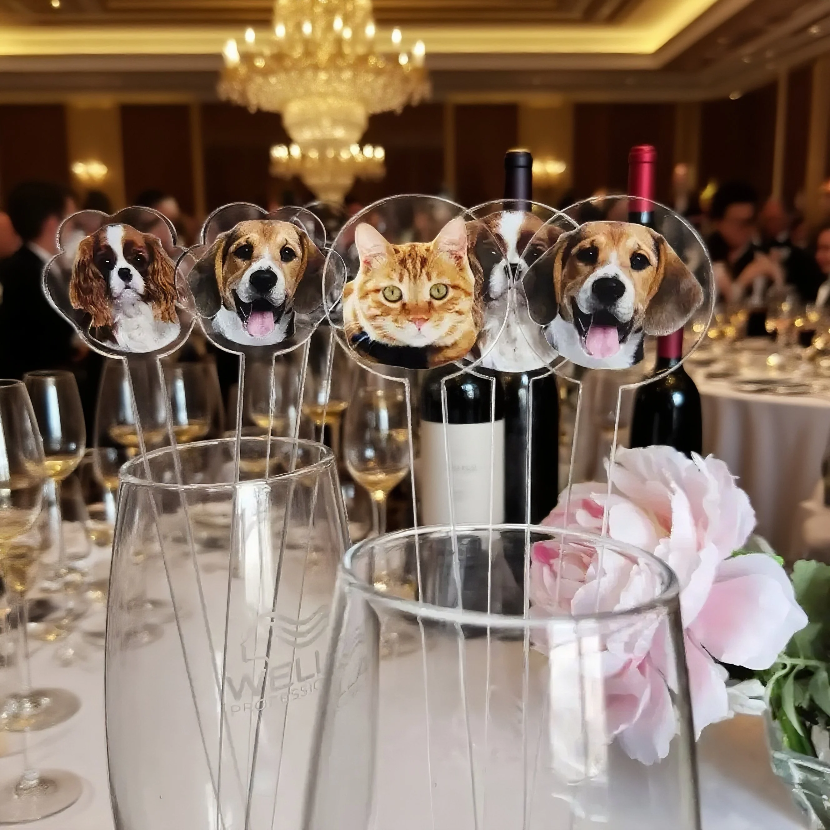 تخصيص صور شرب النمام الزفاف لصالح الجدول الديكور شخصية كوكتيل النمام الاكريليك حفلة شرب النمام الطرف S