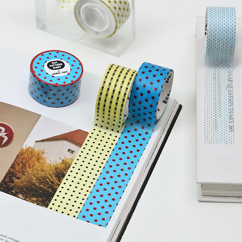 1~8Roll Dot Series Washi Tapes Scrapbooking Stickers Material Perfect for Journaling Diy Scrapbooking Supplies