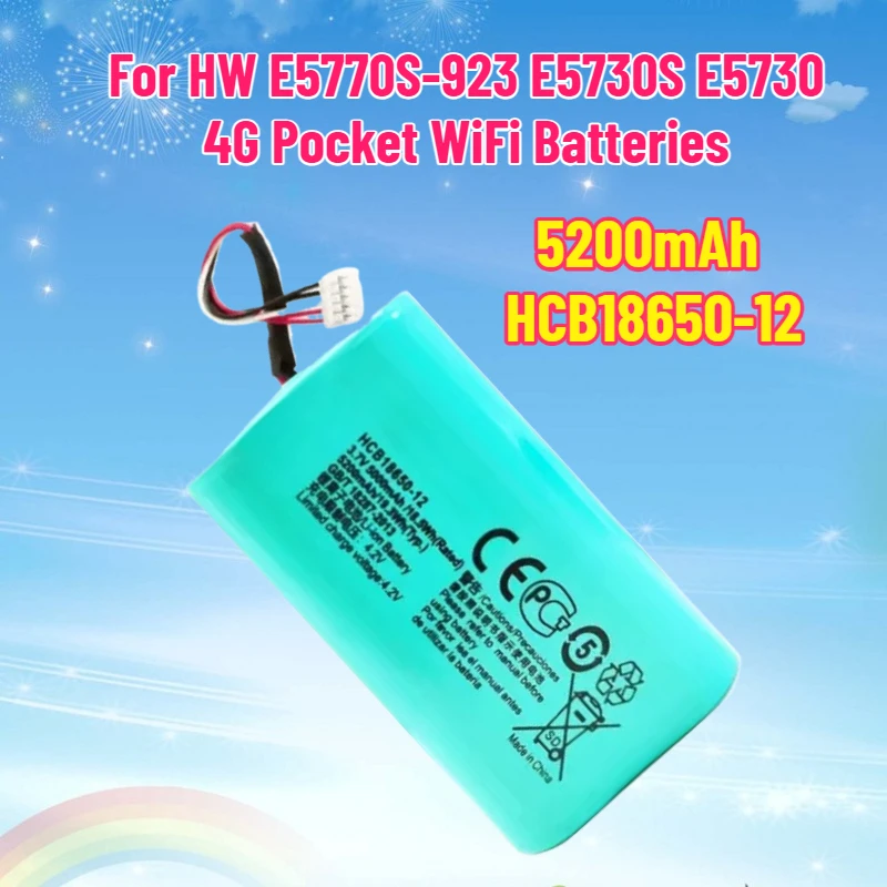 

Новая батарея 5200 мАч HCB18650-12 для портативных Wi-Fi роутеров HW E5770S-923, E5730S, E5730 4G