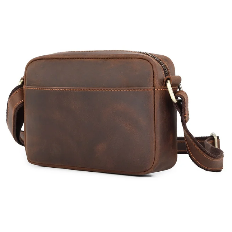 

Vintage Cowhide Men's Shoulder Bag Genuine Leather Simple Crossbody Bag Casual Messenger Bag Business Man Handbag