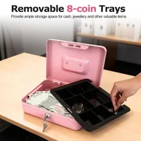 Security Box Mini Size Portable Key Safe with Key Key Lock Lockable Coin Box Creative Style Sturdy Steel Piggy Bank Home Storage