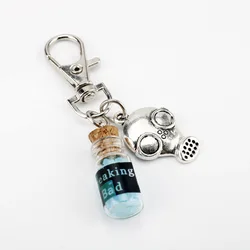 Breaking Bad Metal Keychain Sky Blue Cork Bottle For Woman Men Keyring Jewelry Gifts