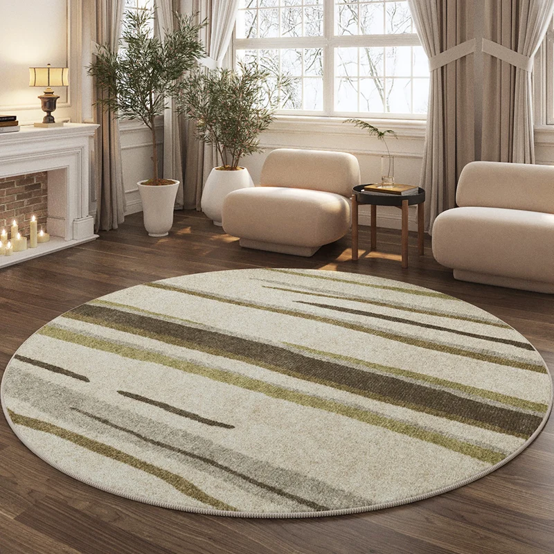 

Retro Minimalist Rugs for Bedroom Fluffy Soft Living Room Decoration Carpet Washable Lounge Round Rug Home Plush Study Floor Mat