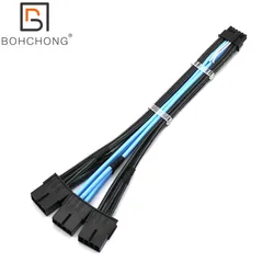 Premium 12VHPWR 12+4Pin to 3pcs PCI-E 8Pin GPU Graphics Video Card 16AWG PCIE 5.0 Cable RTX3090Ti Power Supply Extension Cable