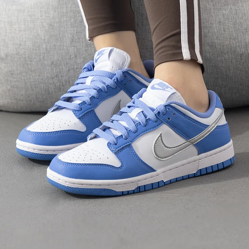 Nike chaussures Dunk basses bleu et blanc confortable résistant à l'usure chaussures décontractées pour femmes DD1873-402