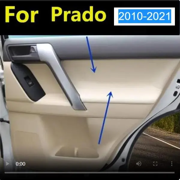 4PCS Microfiber Front / Rear Door Panel Armrest Leather Cover For Toyota Prado 2010 2011 2012 2013 -2018 2019 2020  Car Interior