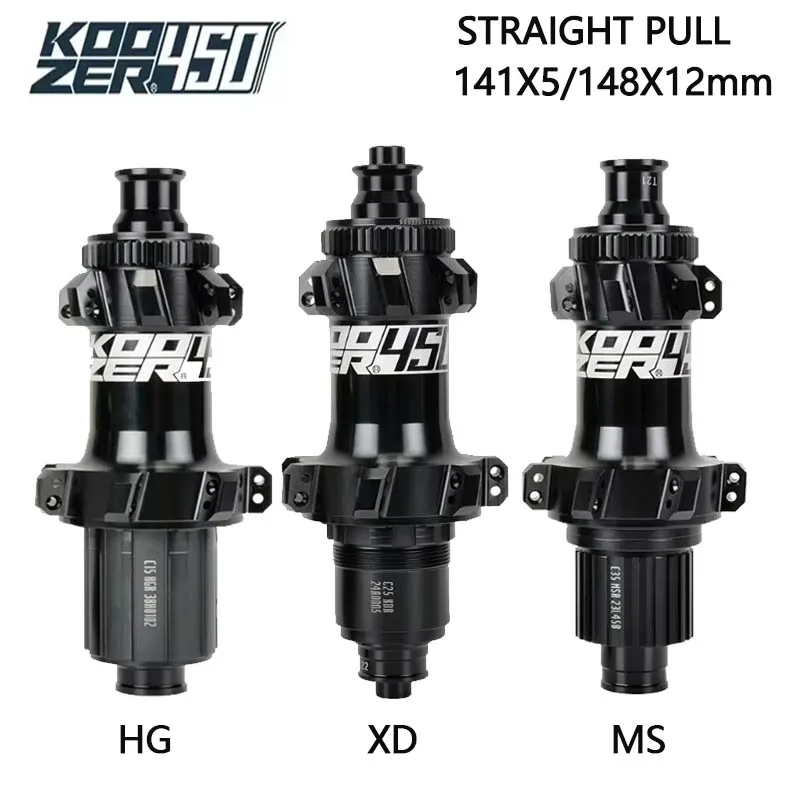 

Koozer 450 Rear Bike Hub HG/XD/MS 6-bolts/Straight Pull MTB Rear Hub 5x141/12x148 THRU Boost for 11/12speed mtb Bicycle Hub