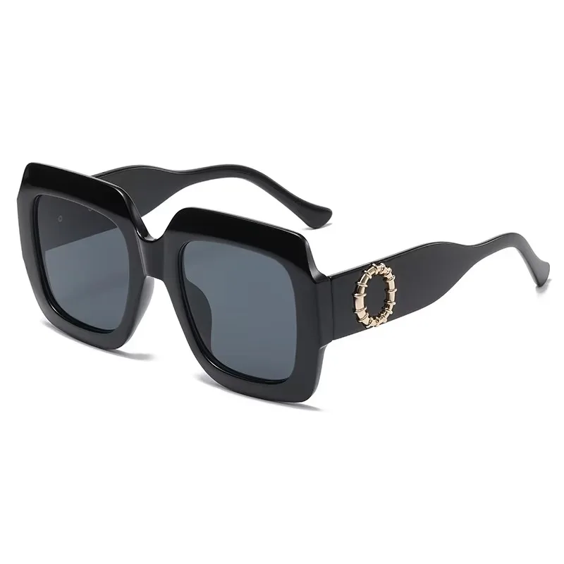 كبير مربع دائرة النظارات الشمسية الزخرفية للرجال النساء موضة خمر الاتجاه ريترو بسيط UV400 نظارات شمسية للجنسين نظارات 2025