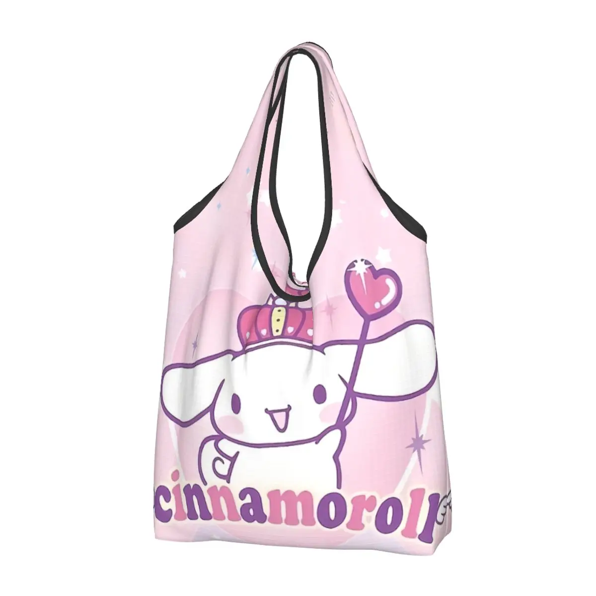 Custom Kawaii Print Cinnamoroll Sanrio Cartoon Shopping Tote Bags Portable Shopper Shoulder Yugui Dog Xina Cinnamon Dog Handbag