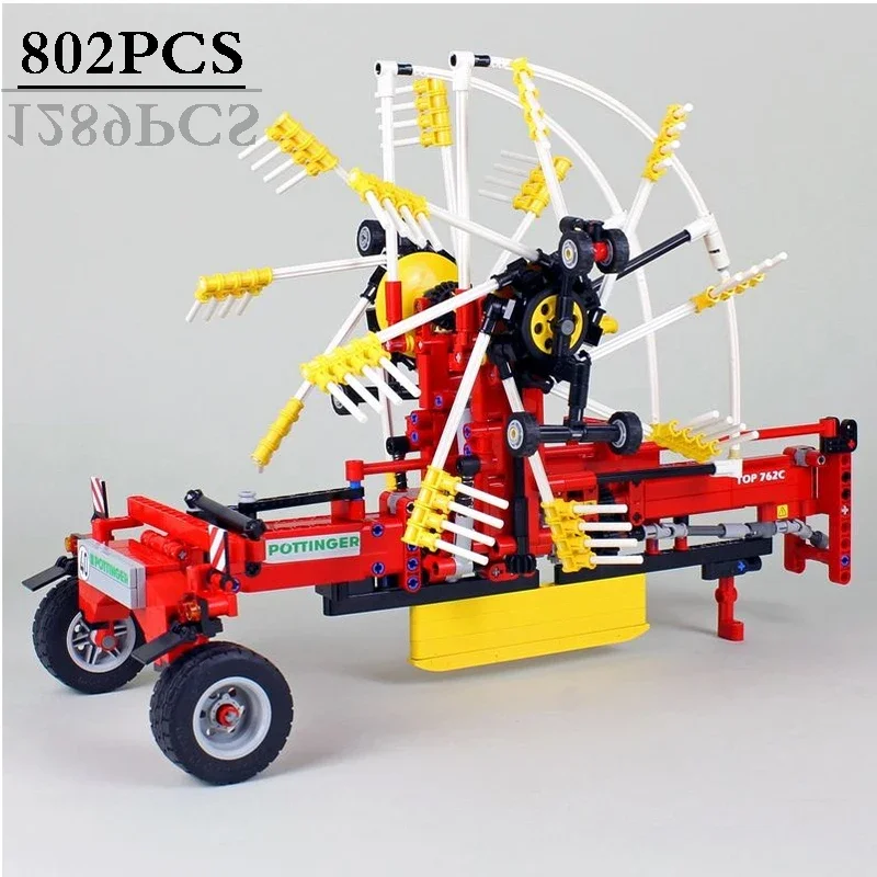 2021NEW Scale Model TOP 762C Windrower Tractor Building Blocks Remote Control Assembly Toy Model Boy Birthday Christmas Gift