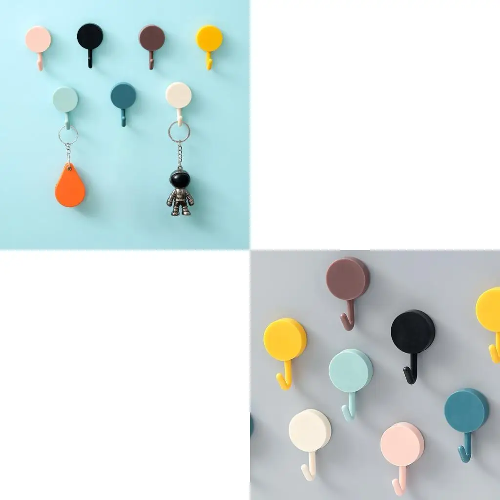 Adhesive Decorative Wall Hook Damage Frees Installation Strong Hold Bathroom Kitchen Use ABS Plastic Waterproof Hanger 