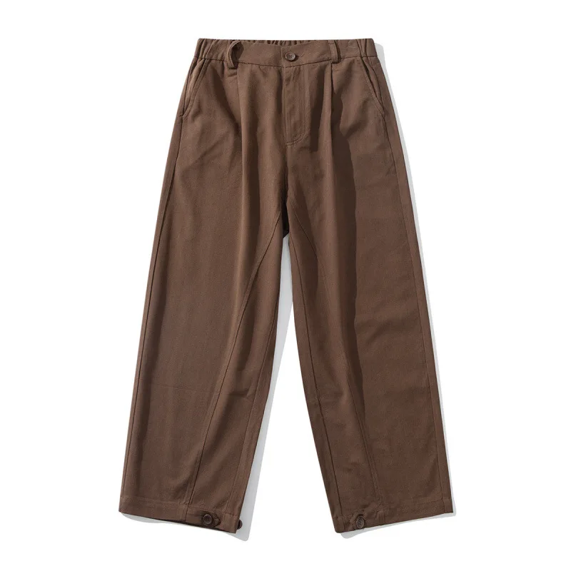 

2026 Spring New Three Dimensional Cutting Retro Casual Men's Pants, Couple Fashion Solid Color Loose Harem Work Pants