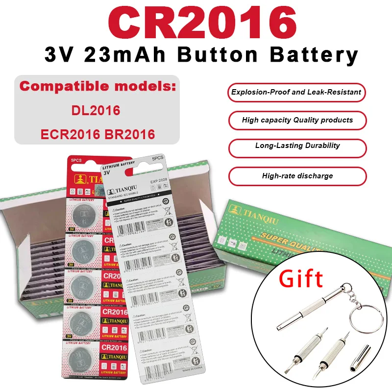 

CR2016 3V Lithium Button Coin Cell Battery BR2016 DL2016 LM2016 for Watch Toys Clock Car Remote Electronic Devices