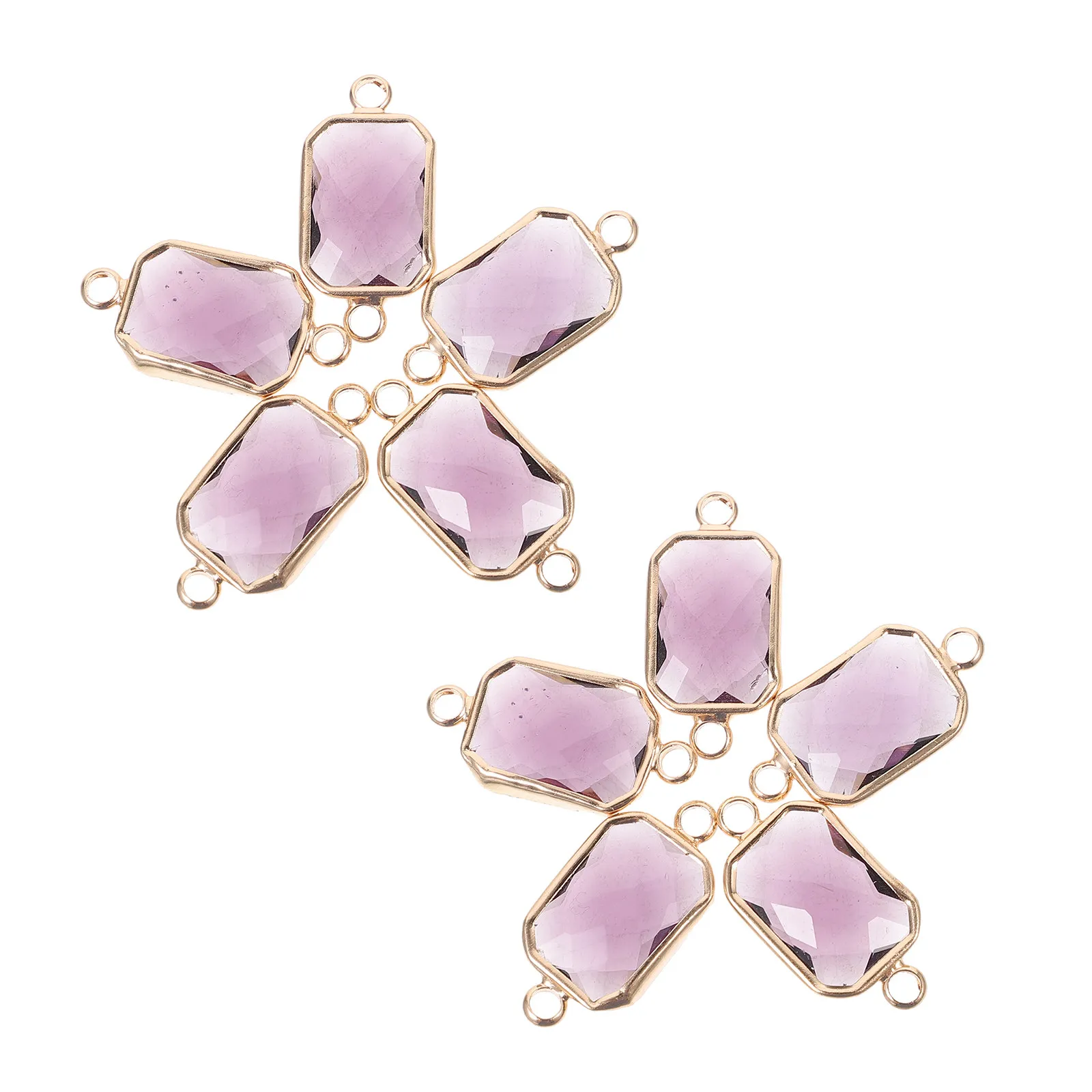 

10 шт. Изысканные цветные стеклянные соединительные подвески для изготовления украшений, рукоделия, металлические шармы, коннекторы для ожерелий и браслетов