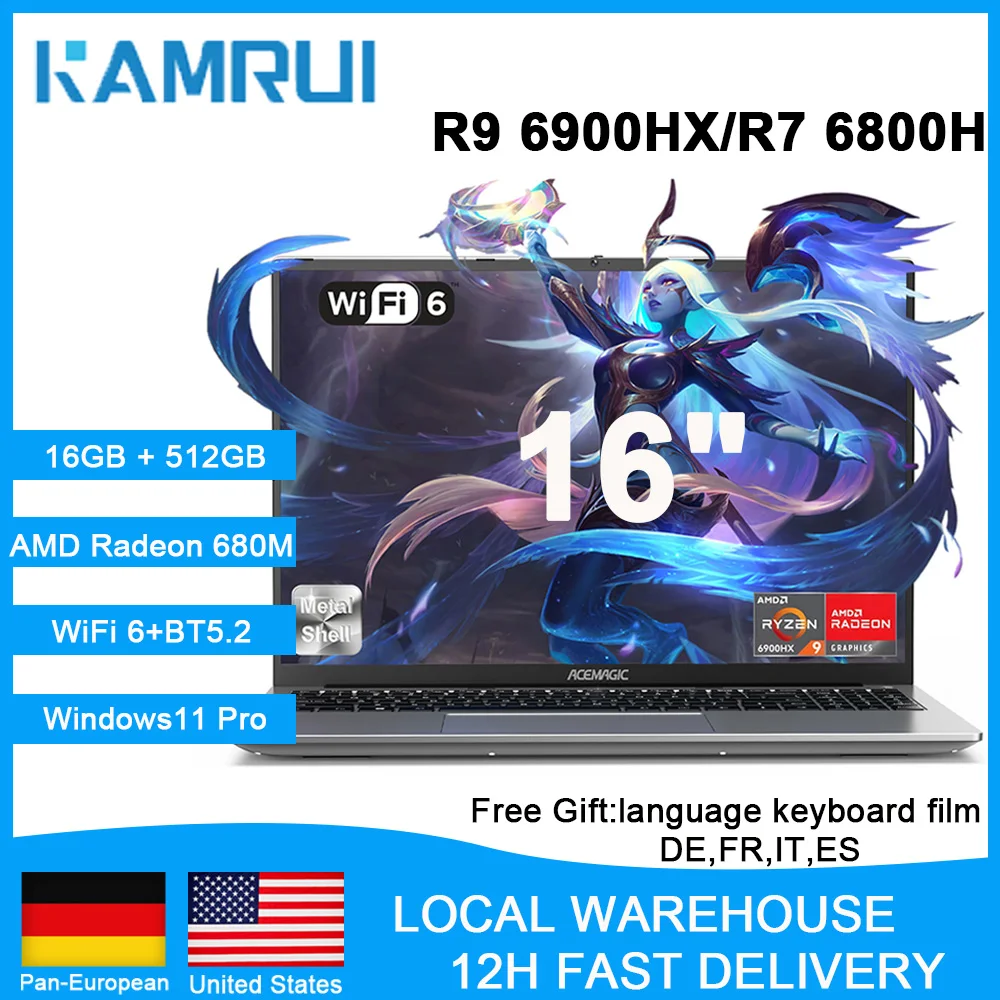 KAMRUI S3A Gaming Mini PC AMD R7 8845HS R9 8945HS RAM 32GB DDR5 1TB SSD Windows 11 Gamer Computer RGB Controllo della luce WiFi6 BT5.2