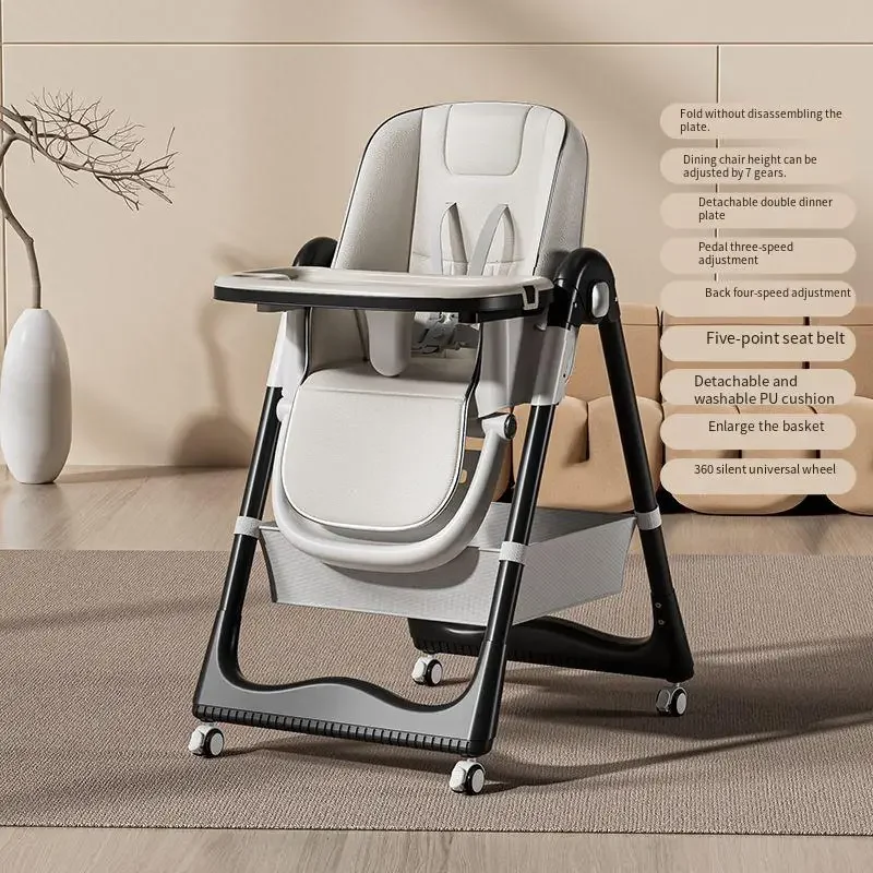 Children's Dining Chair Household Portable Multifunctional Dinner Table and Chairs Can Be Folded To Lift The Infant Dining Chair