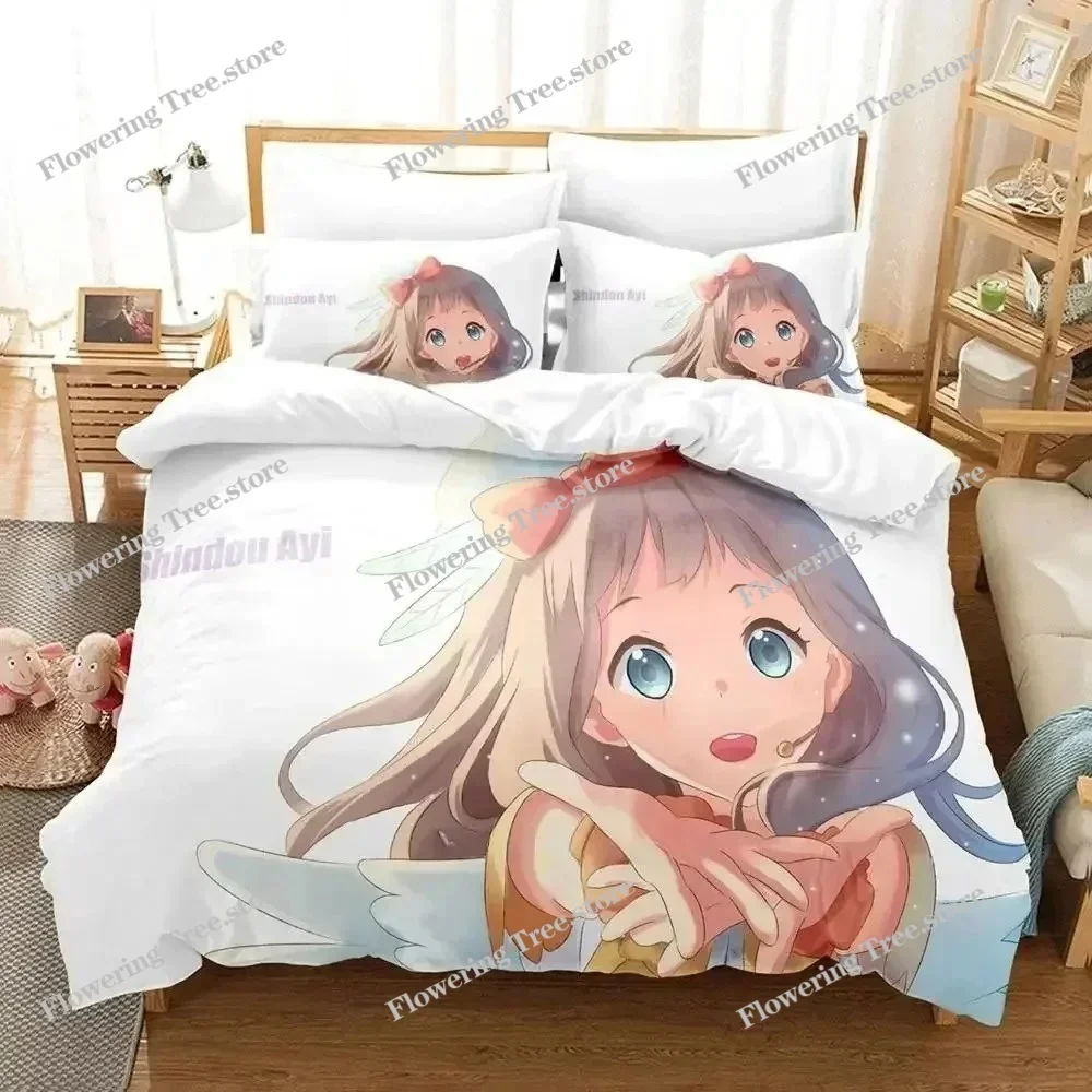 New Beyond the Boundary Bedding Set Cartoon Anime set Adult Kid Bedroom Duvet cover Sets 3D Kawaii Girl Home textile