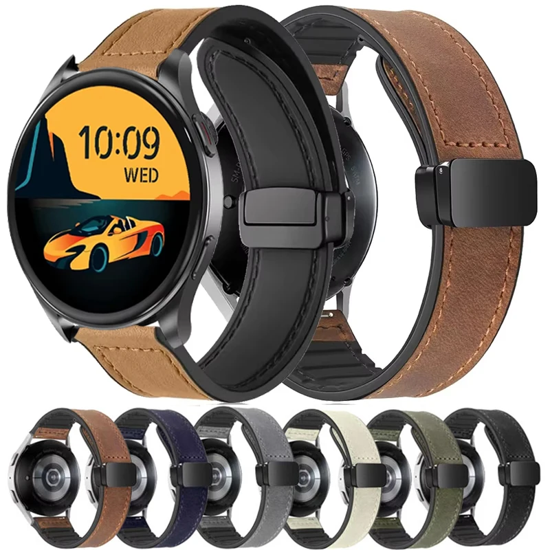 20mm 22mm Leather+Silicone Strap For Blackview X20 Band Magnetic Wristband For Blackview X20 W70 Pro W60 W50 Pro/R60 R30 X1Pro