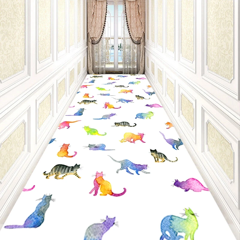 

Reese Lobby Carpets Living Room Bedroom Porch Rugs Colorful Cat Picture With Lovely Cat Vestibule Hallway Corridor Aisle Library