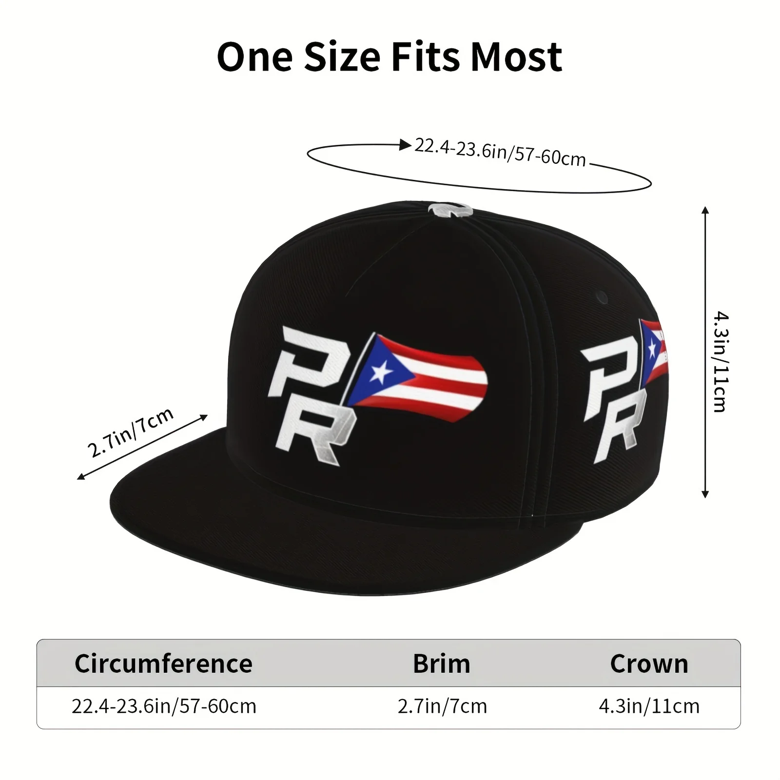 Puerto Rico Flag Cap Puerto Rico Flag Baseball Cap Snapback Adjustable Unisex Sports Hat 100% Polyester Slight Stretch Hand Wash