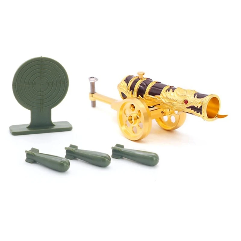 Military Weapon Alloy Toy Parts Accessories Children's Enlightenment Education Five Claw Golden Dragon Italian Cannon