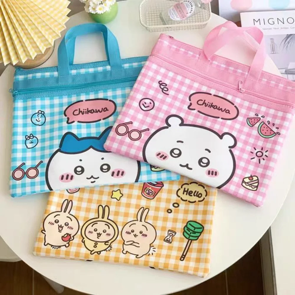 

Водонепроницаемая сумка Kawaii Anime Chiikawa с героями мультфильмов Usagi Hachiware, студенческая большая вместительная сумка для репетиторов, сумка для хранения канцелярских принадлежностей