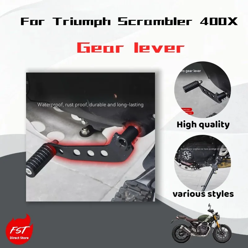 

Модифицированный рычаг переключения передач для Triumph Scrambler 400X: Рычаг переключения передач из нержавеющей стали, детали рычага переключения передач из алюминиевого сплава