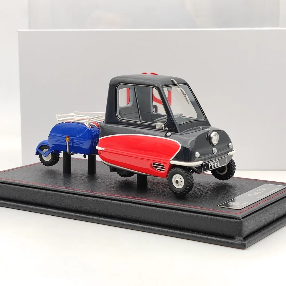 Super Unit Model 1/18 PEEL P50 w/Pav Trailer 1964 Black/Red Resin Car Limited Collection