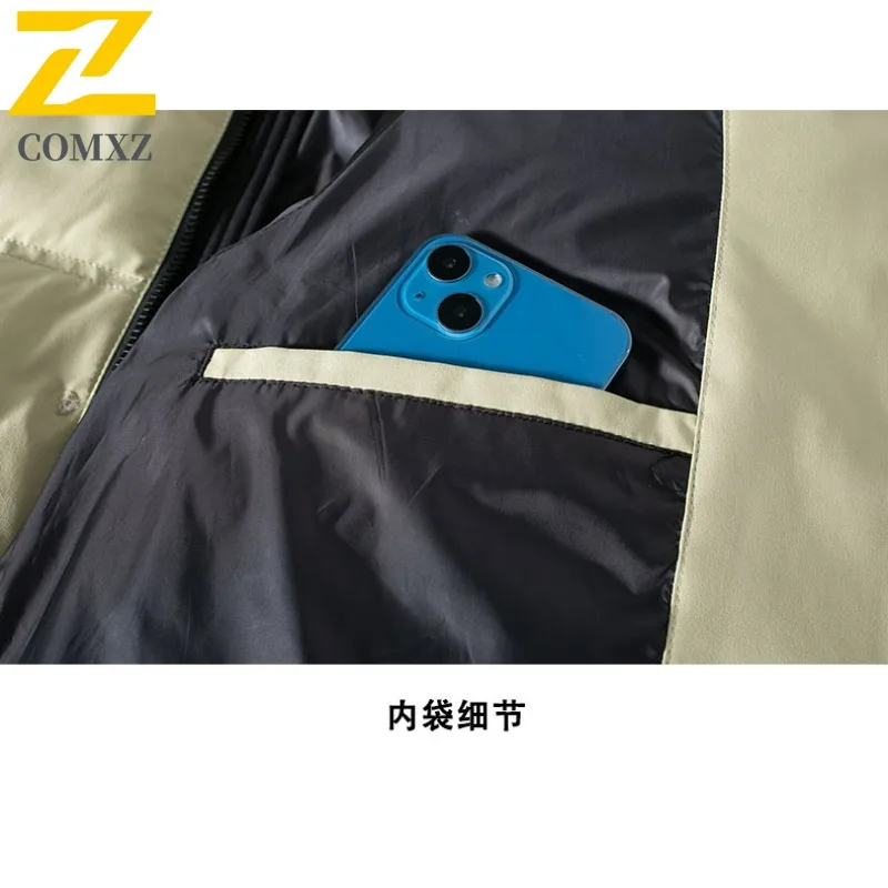 COMXZ Men Bread Jacket Multi Pocket Hooded Workwear Waterproof Thick Warm Adventure Padded Jacket High-Quality Winter Jackets