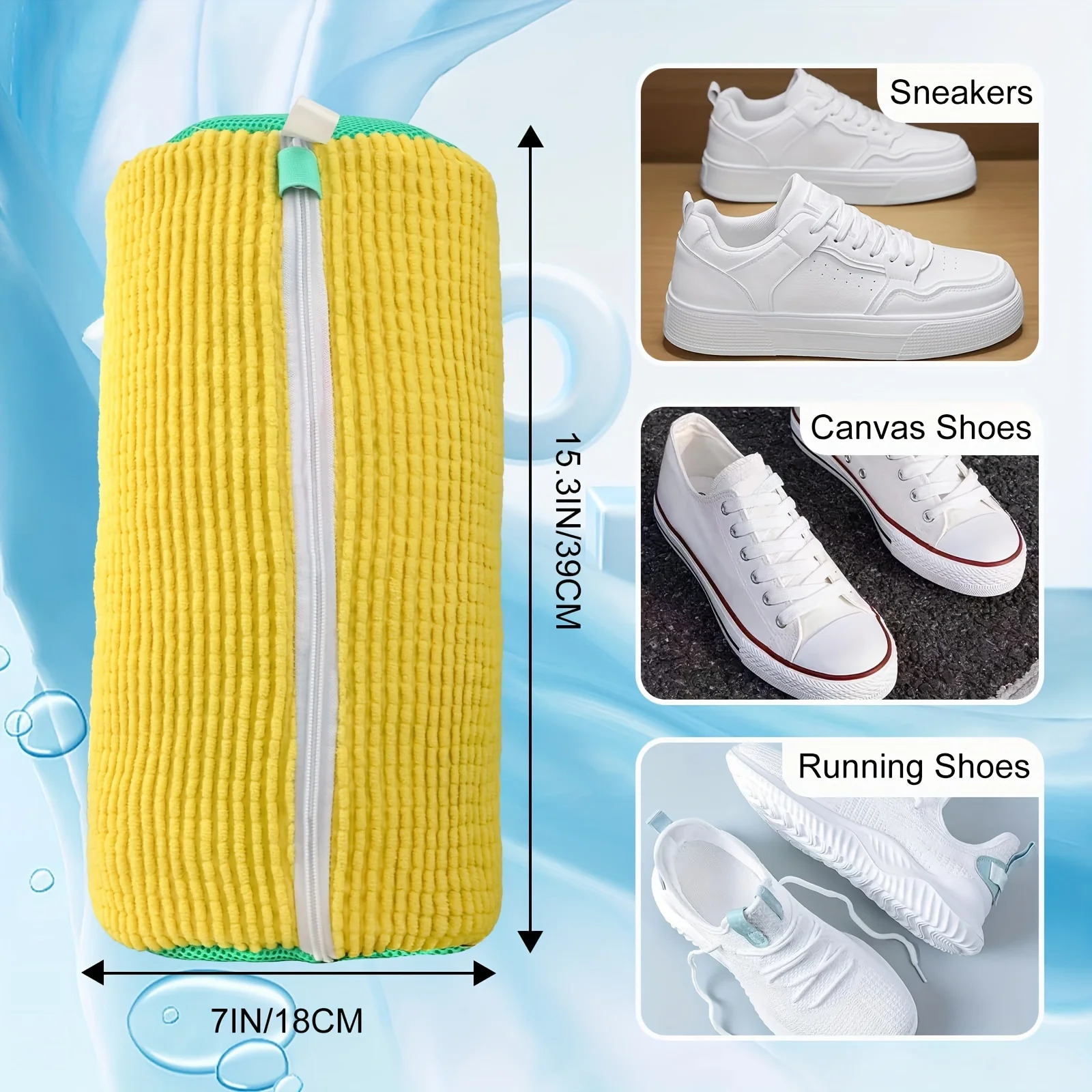 Hochwertiger Mesh-Schuhe-Waschbeutel mit Reißverschluss, weiche Innenausstattung schützt Sneakers und Freizeitschuhe in Waschmaschine und Trockner, perfekt für Reisen und Aufbewahrung, praktisch für den täglichen Gebra – Detail 18