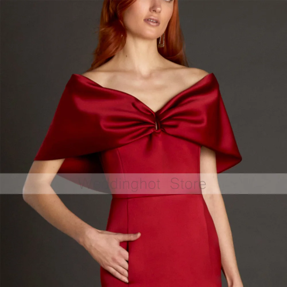 

Индивидуальное вечернее платье для гостей на свадьбу с длинным V-образным вырезом, открытыми плечами, рукавами-крылышками, фасоном «русалка», карманами, силуэтом «труба», для матери невесты