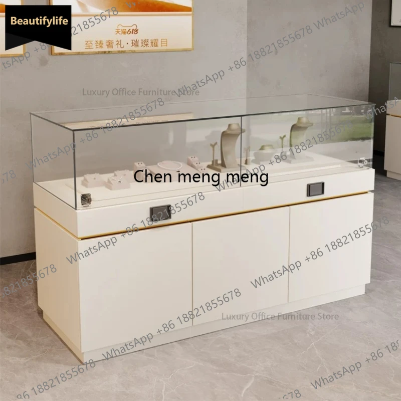 D80 Modern High-end Glass Display Cabinet Nordic Creative Mall Jewelry Showcase Minimalist Commercial Furniture
