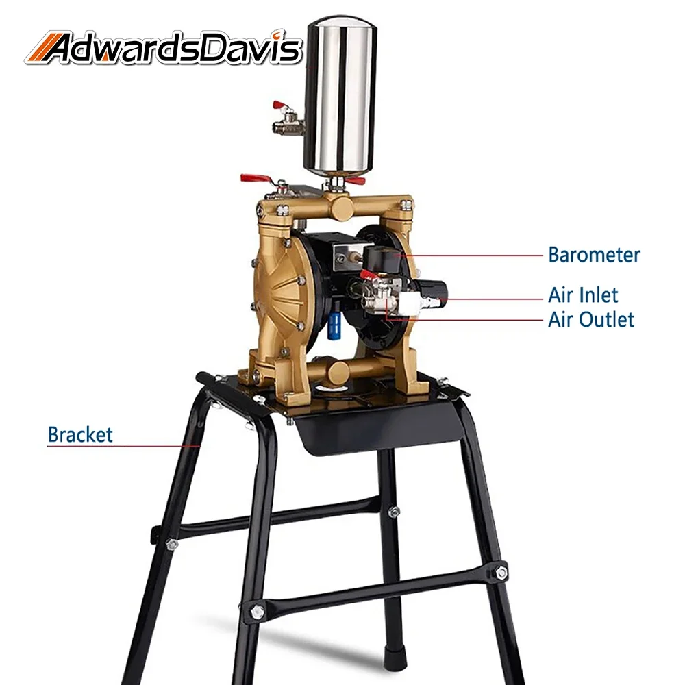 Imagem -04 - Bomba de Diafragma Pneumática de Alta Potência Resistente à Corrosão Pistola Pintura Automática Ferramentas Correspondentes A15 Aço Inoxidável